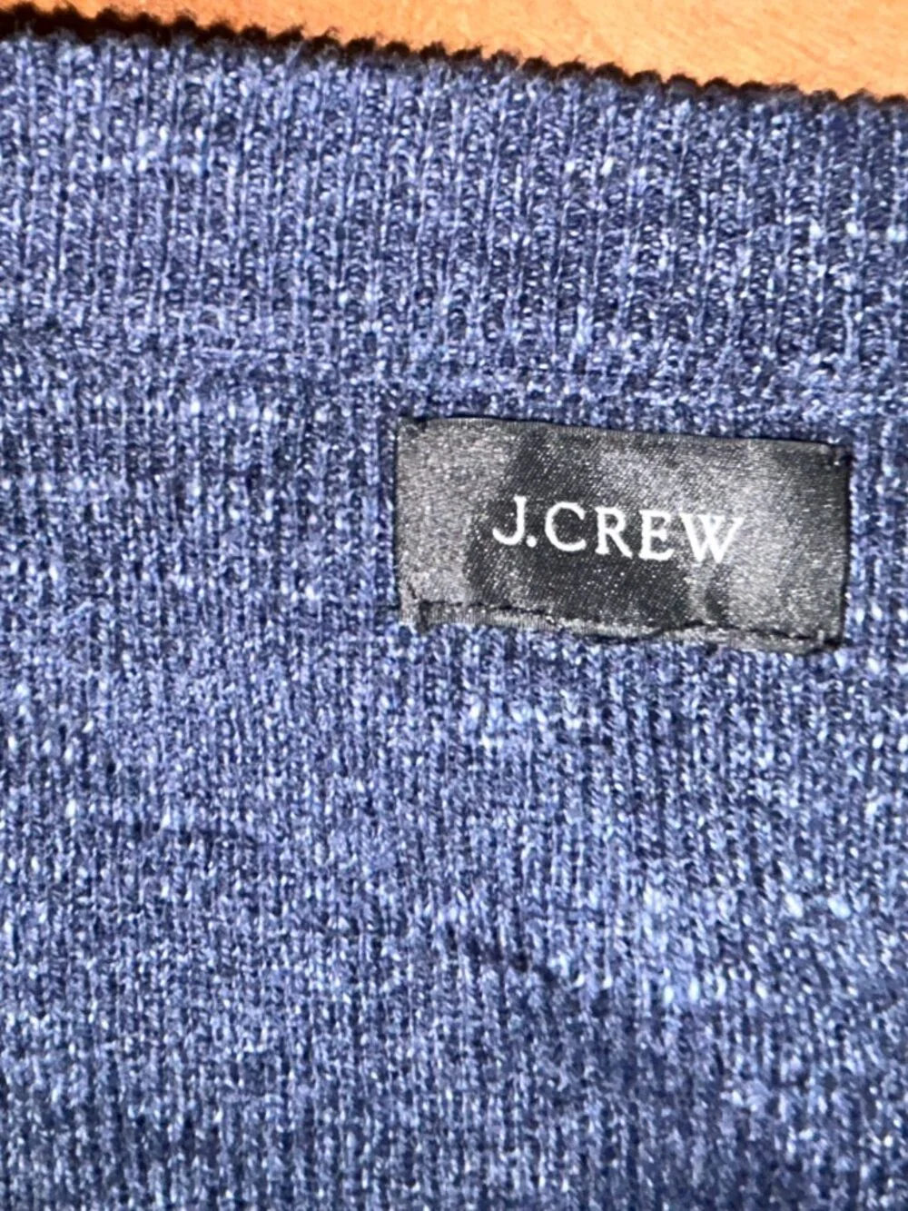 J. Crew Henley Sweater, Men's Large, Blue Heathered, Cotton, long sleeve